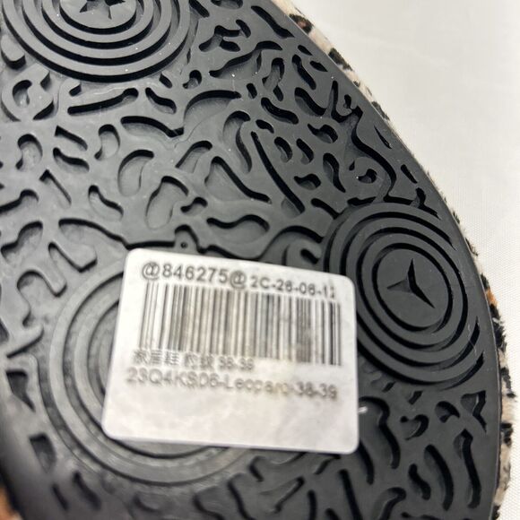 Mary Jane Flat Style House Slipper Leopard Rubber Sole Size 8 New - Picture 5 of 6